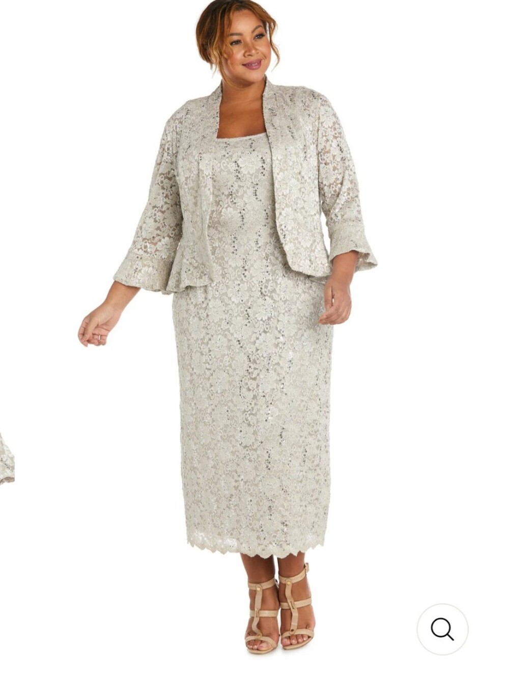 RM Richards Plus Size 14 NEW 2p Lace Column Dress With Matching Jacket